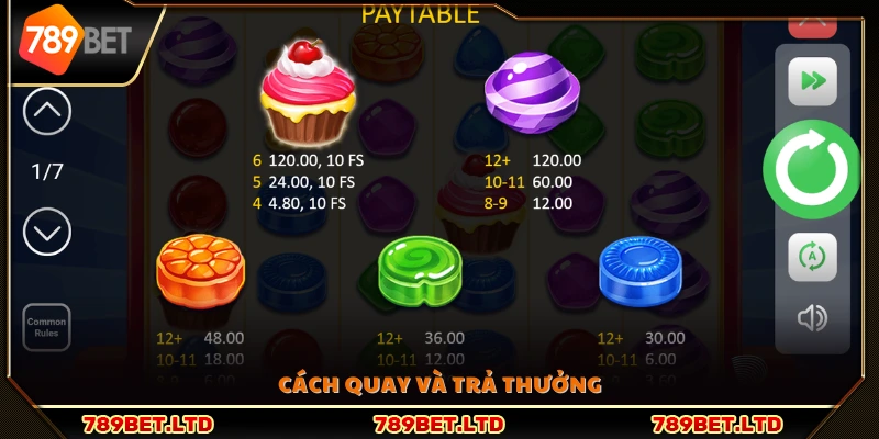Cách quay slot và nhận thưởng trong Candy Boom